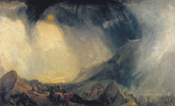 Turner Arte - Tormenta de nieve Hannibal y su ejército cruzando el paisaje de los Alpes Turner